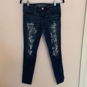 Skinny Ripped Blue Jeans